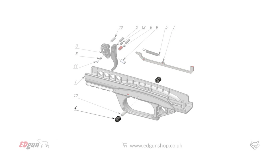 Leshiy 2 · Spare Parts: Firing Mechanism LSA2380004